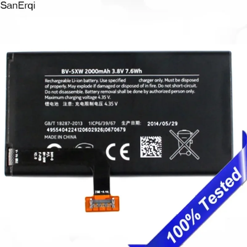 BV-5XW 2900mAh Battery for Nokia Lumia 1020 EOS zoom Lumia1020 RM-876 RM-875 RM-877 RM 876 875 877 Batteria