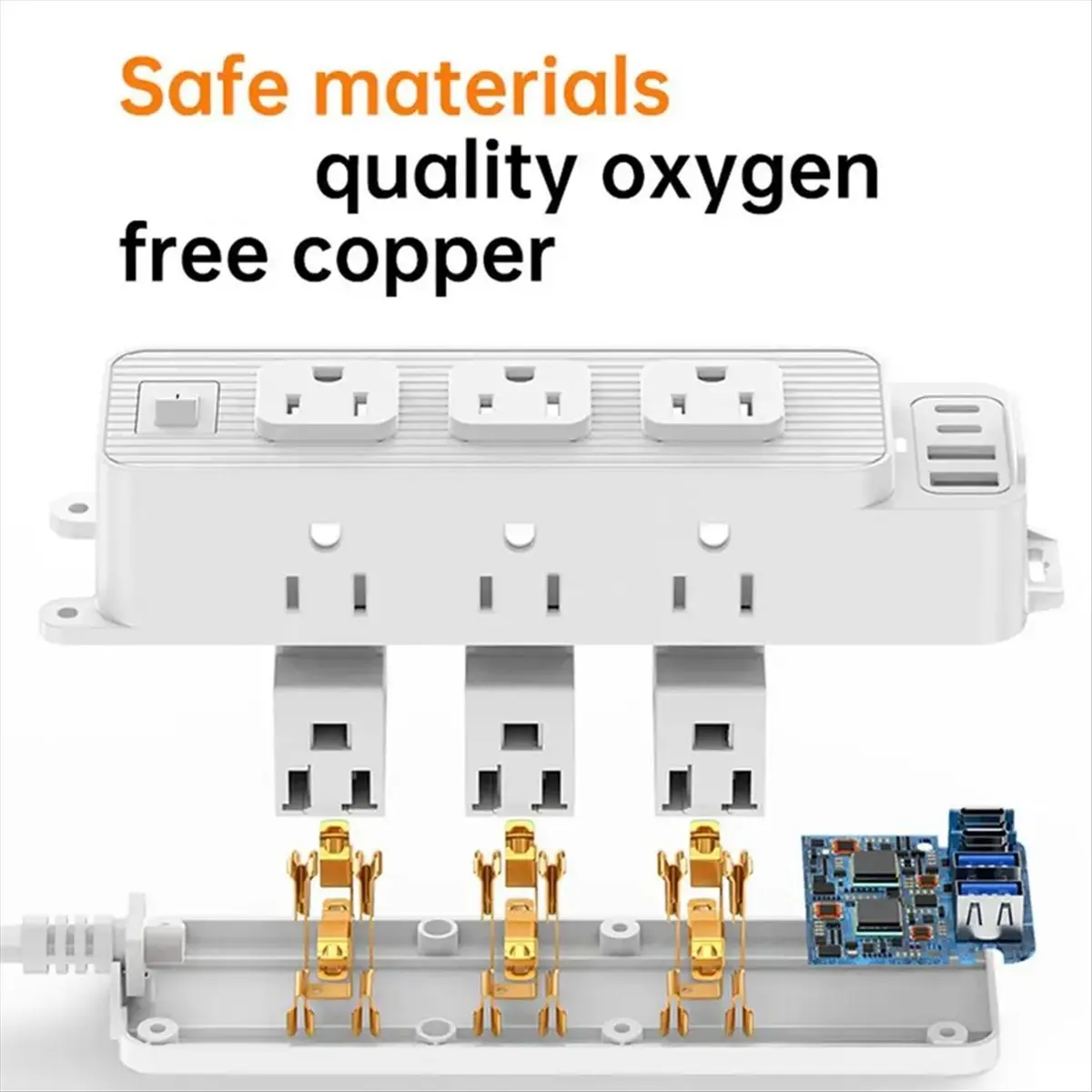 

Универсальный сетевой фильтр-удлинитель с 9 розетками и 4 USB-портами для зарядки, с удлиненным кабелем