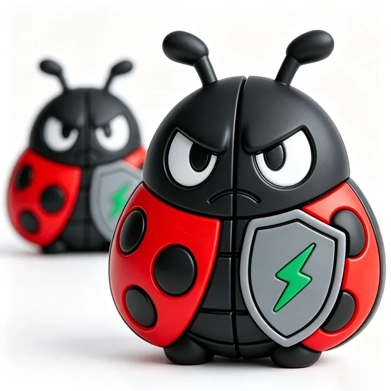 Cartoon Ladybug Car Door Bumper Strip,3D Insect Shape Anti Scratch Protector Stickers,Universal Vehicle Exterior Decor