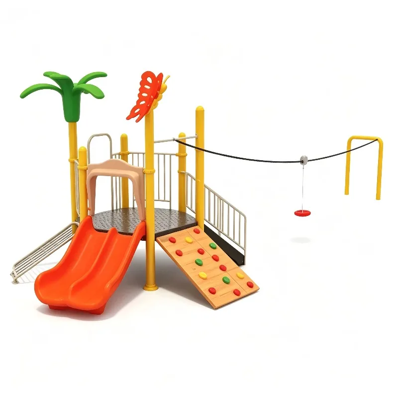 Outdoor Playground Equipment Kids PE Plastic Swing and Slide Set for Amusement Park City Park & Sports Park