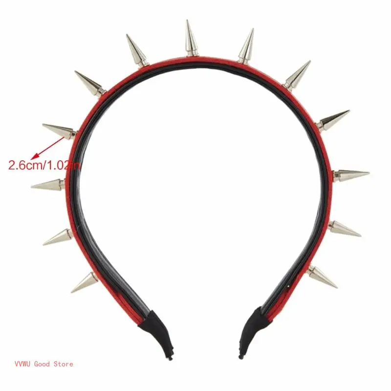 Spiked Headband Gothic Tiaras Rivet Headband Rock Headband For Men Punk Headband Steampunk Leather Spiked Headpiece