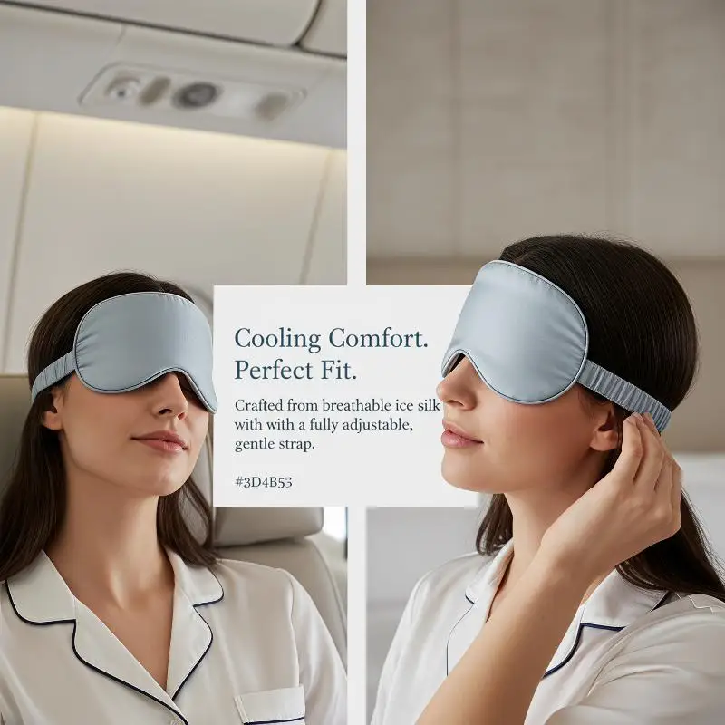 Double-Sided Silk Sleeping Eyeshade Light Blocking Breathable Travel Sleep Eye Mask Protective Safety Goggle Eye Wear