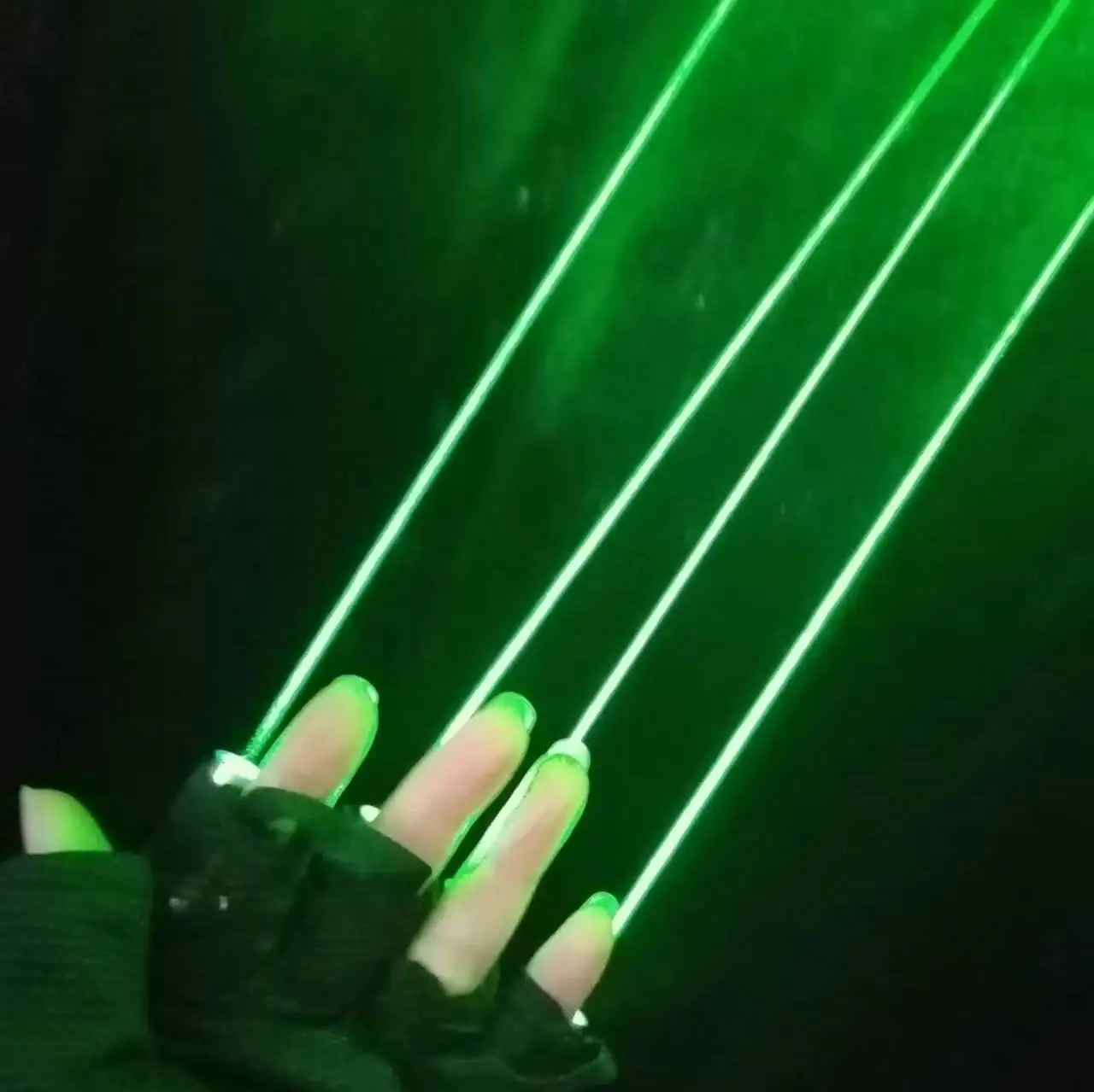 Green Laser Gloves for Dance Performance, Laser Module, Party Atmosphere Glow Gloves, Multi-beam, 520nm, 2 in 1