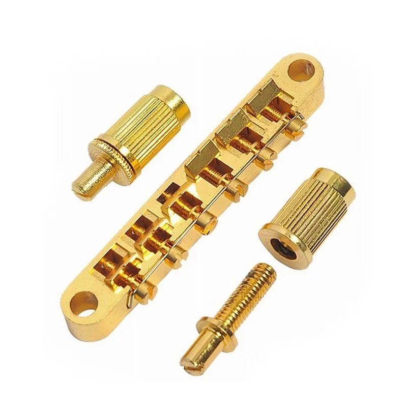 Guitar Bridge Locking Roller Tune-O-Matic TOM Bridge and Tailpiece Gold Set for LP Electric Guitar Electric Guitar