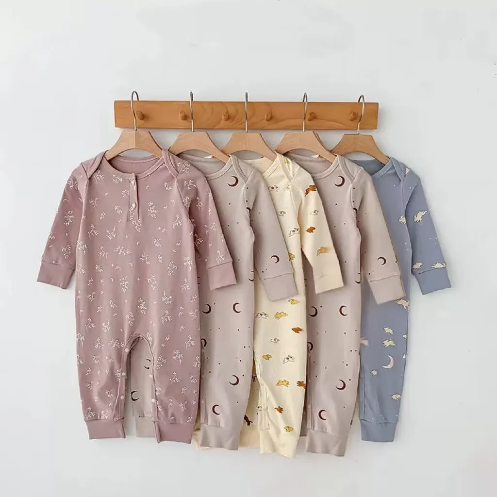 

Autumn 2025 Baby jumpsuit, Class A pure cotton INS style baby clothes, baby long-sleeved crawling suit, newborn clothes