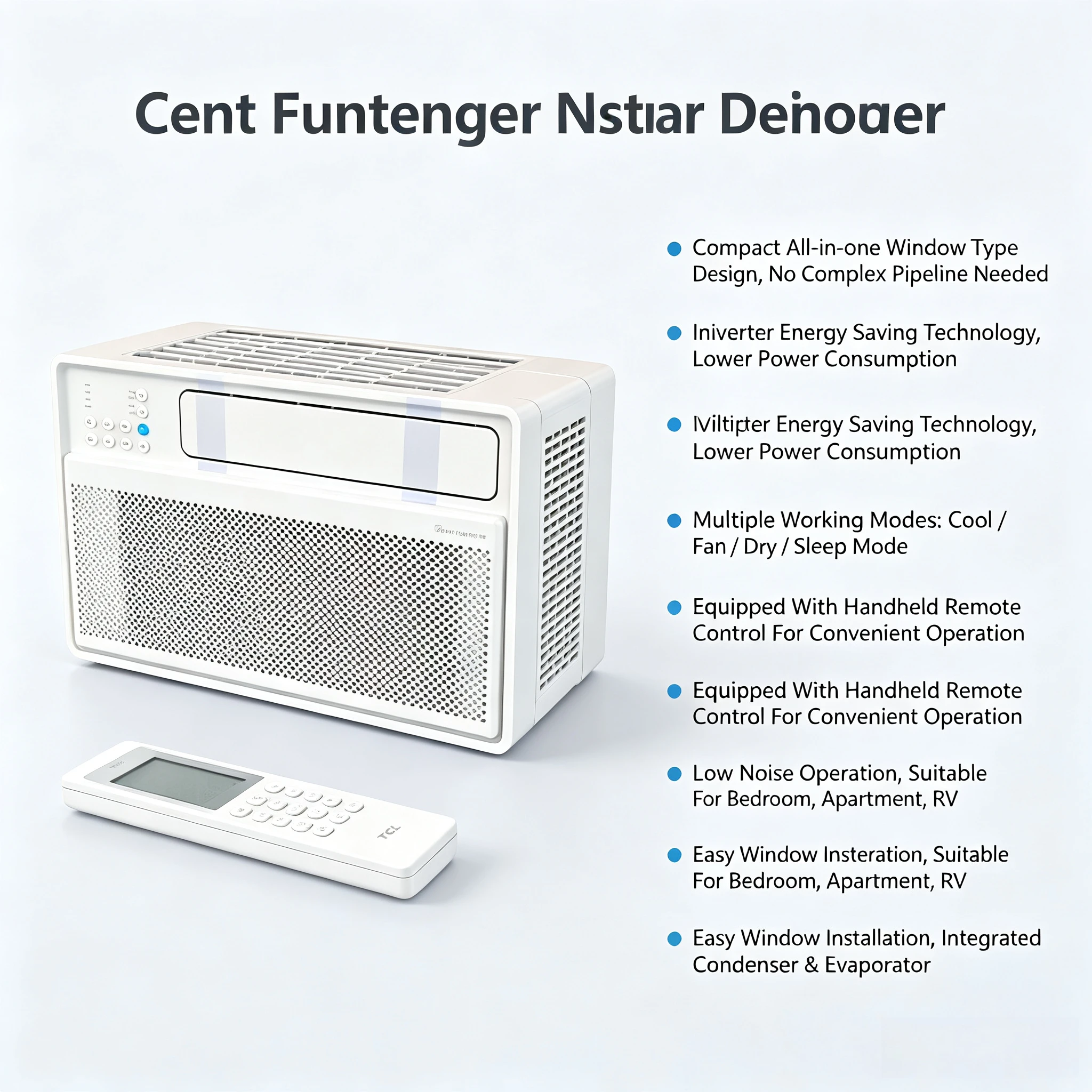 Window Type Integrated Air Conditioner 12000BTU 1.5HP Inverter Single Cooling 220V 50/60Hz Household Window Air Conditioning