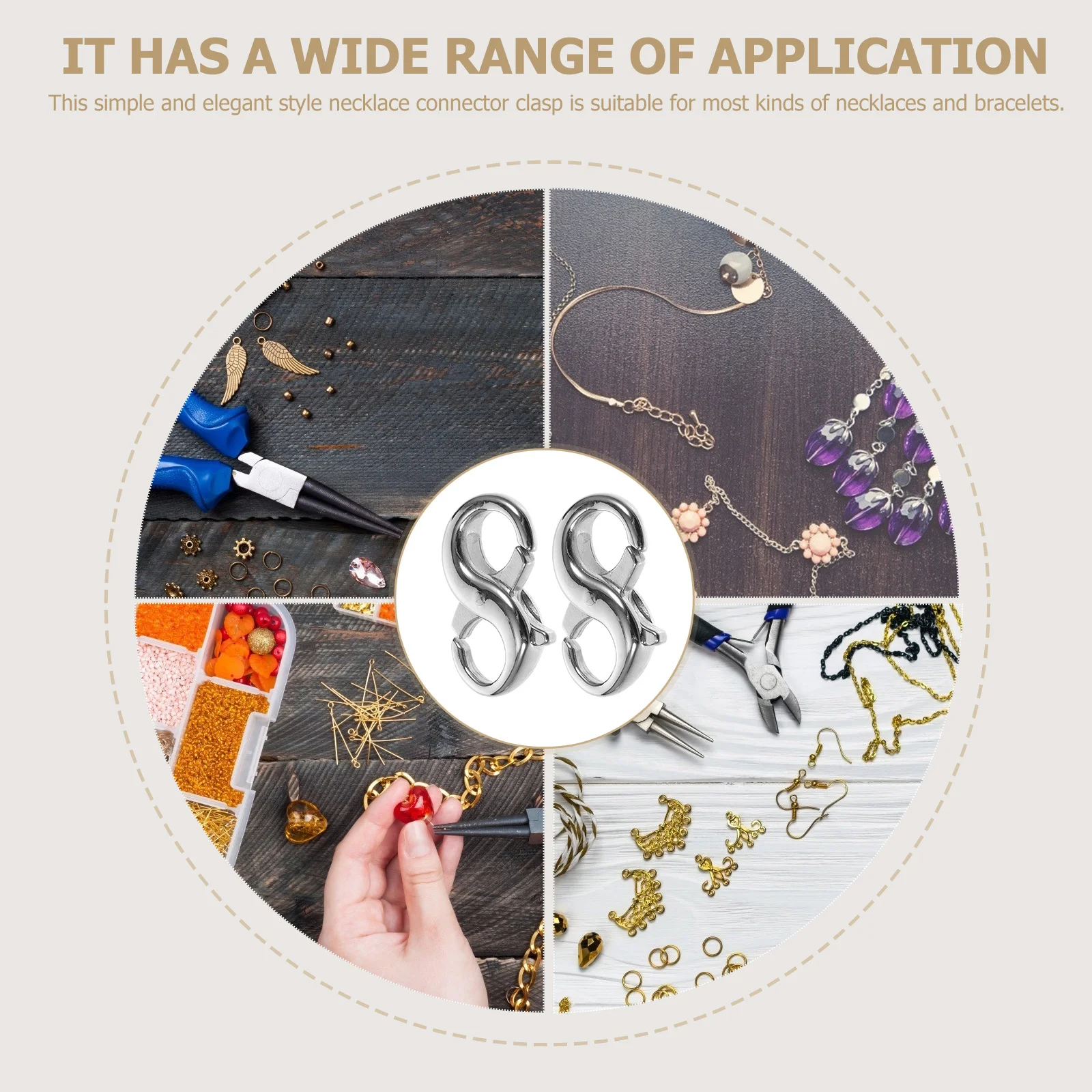 

2Pcs Double Head Lobster Clasps Titanium Steel Jewelry Buckles for DIY Necklace Bracelet Making Jewelry Findings Craft Supplies