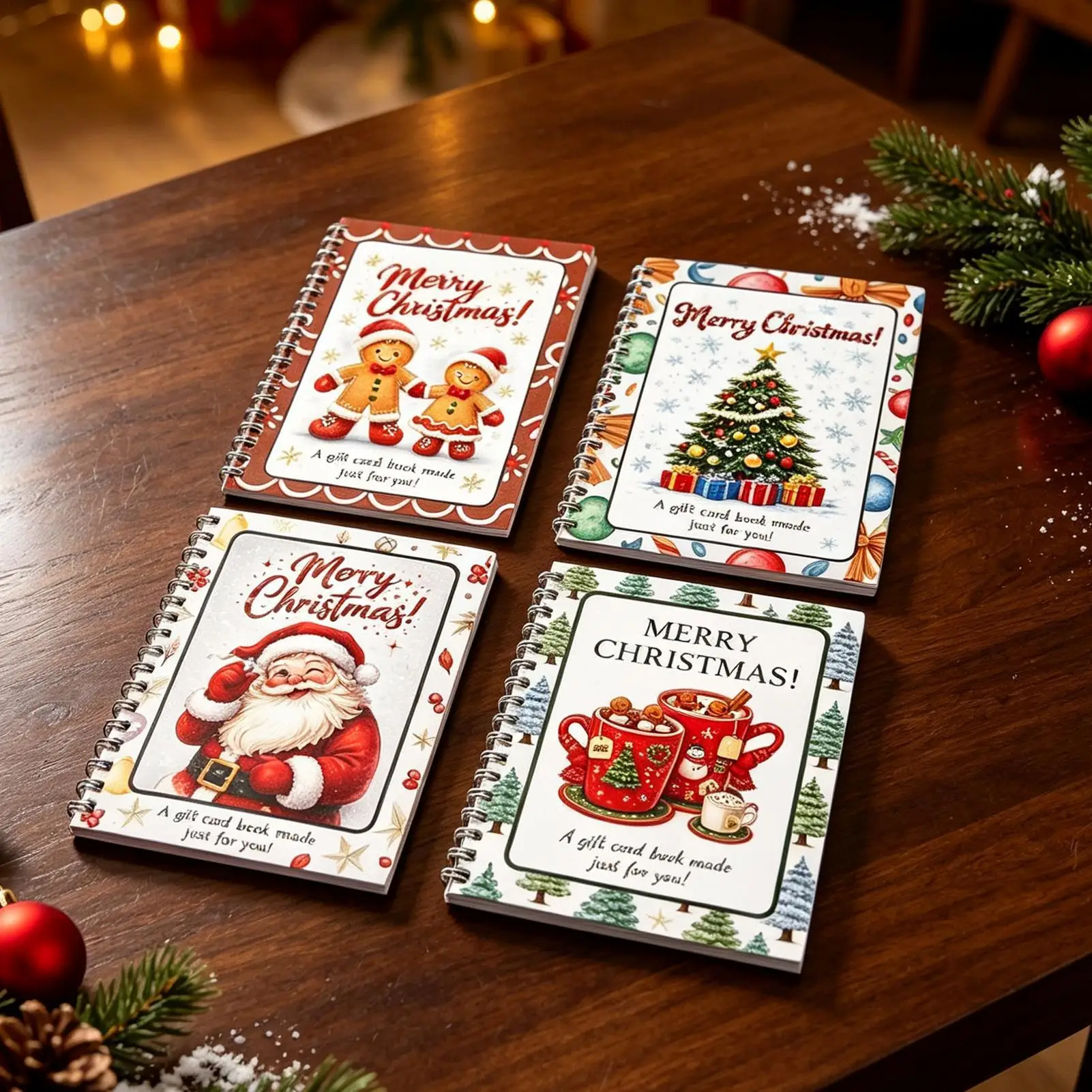 Christmas Card Album Spiral Bound Money Cash Holiday Keeper Merry Christmas Card Books For Birthday Party Family Couples