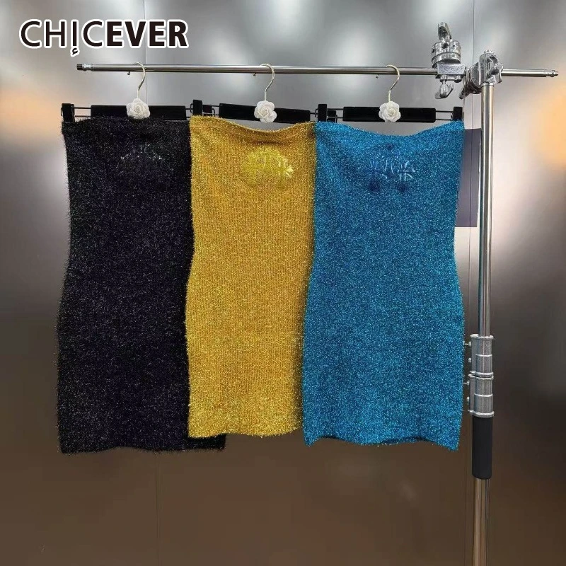 

CHICEVER однотонное платье с вышивкой, женское платье без бретелек без рукавов для похудения, сексуальные темпераментные женские платья, модный новый стиль