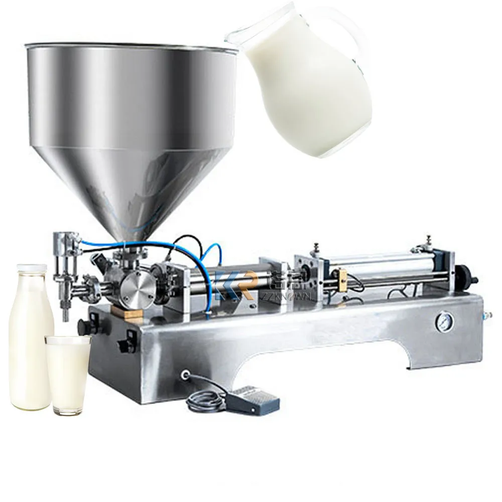 Semi Automatic Oil Juice Liquid Bottle Filler Machine Horizontal Pneumatic Piston Manual Alcohol Shampoo Honey Filling Machine