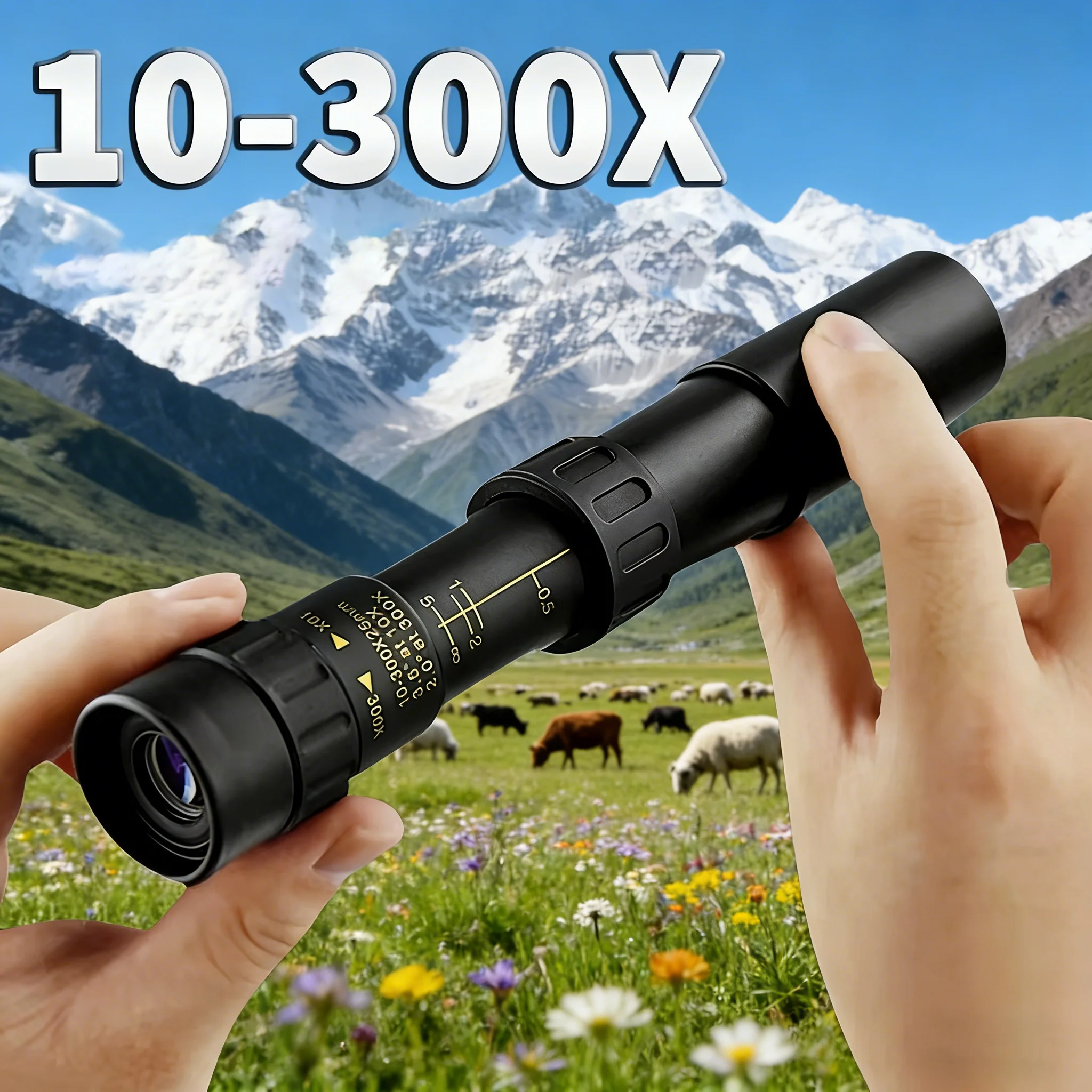 

Монокуляр 10-300X40 с зумом, мощный, для наблюдения на больших расстояниях, профессиональный, HD, высококачественный, призменный, портативный, для кемпинга, охоты, активного отдыха