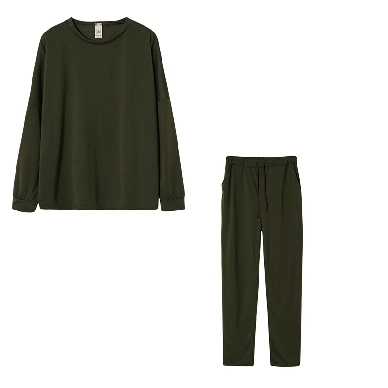Herbst-Langarmhose für Damen Locker Lässig Einfarbig Bequeme Passform Neuer Stil Anzug – Detail 24