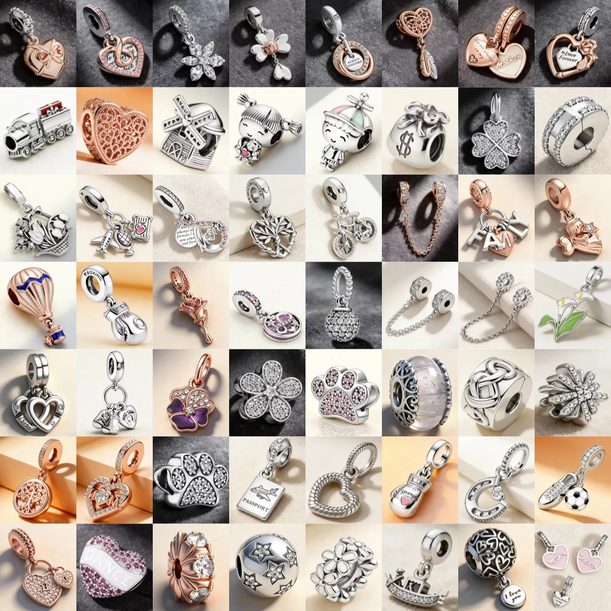 925 Silver Shining Safety Chain Fist Set Airplane Passport Travel Series Charm Pendant Fit for Bracelet DIY Women's Jewelry