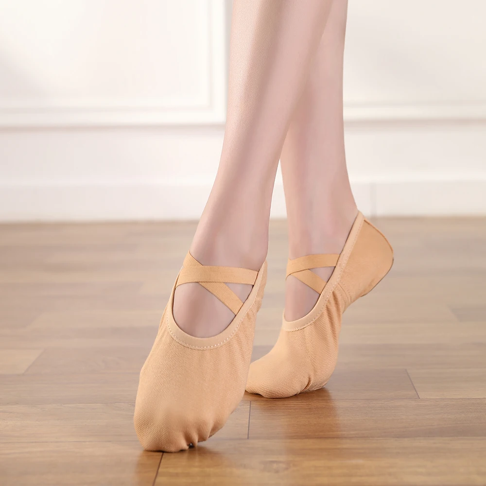 

Балетки из эластичной ткани для девочек, детская танцевальная обувь, балетки на мягкой подошве, женские балетки, спортивные туфли для йоги в помещении