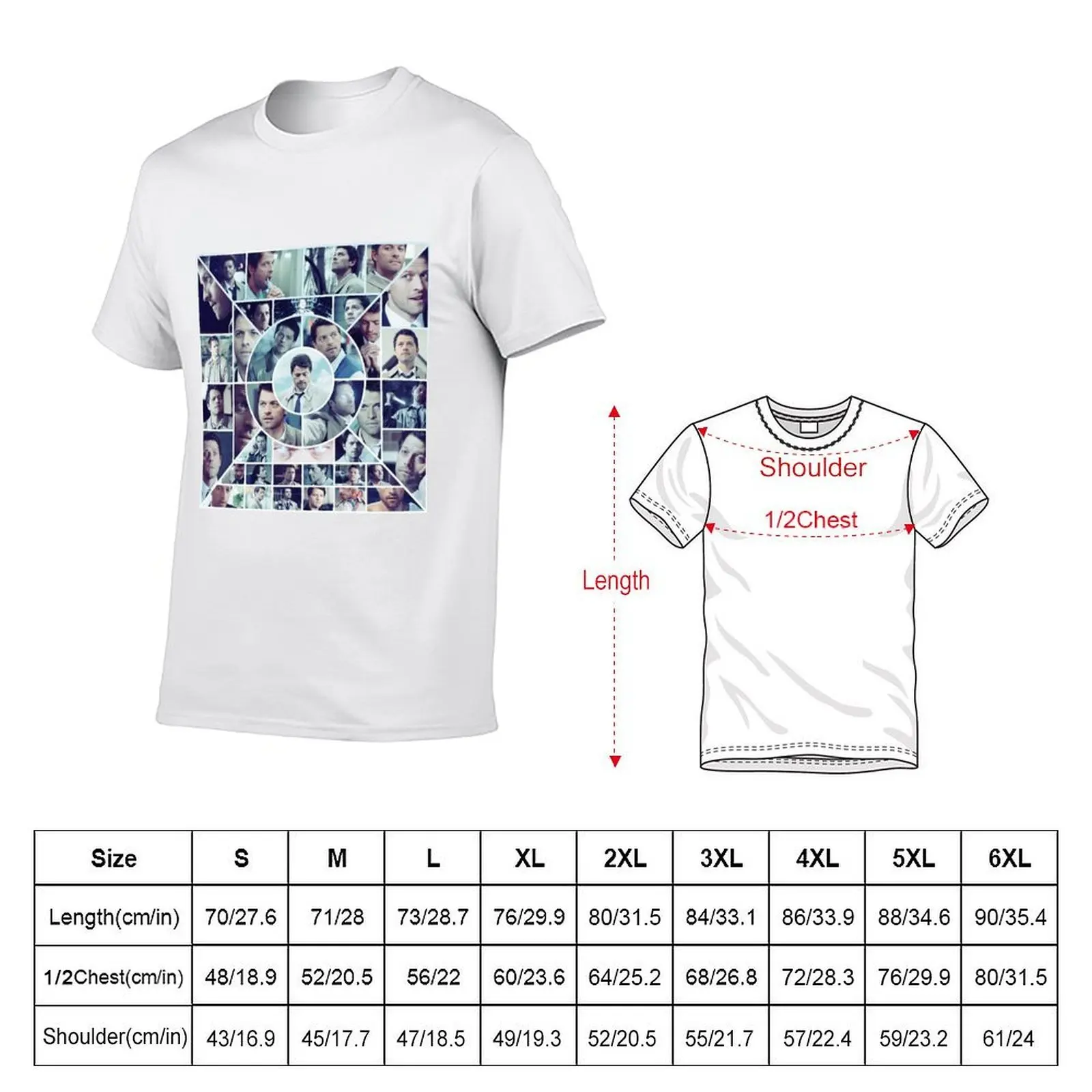 Castiel Collage T-Shirt t shirts for man cotton man t shirt summer T-Shirt