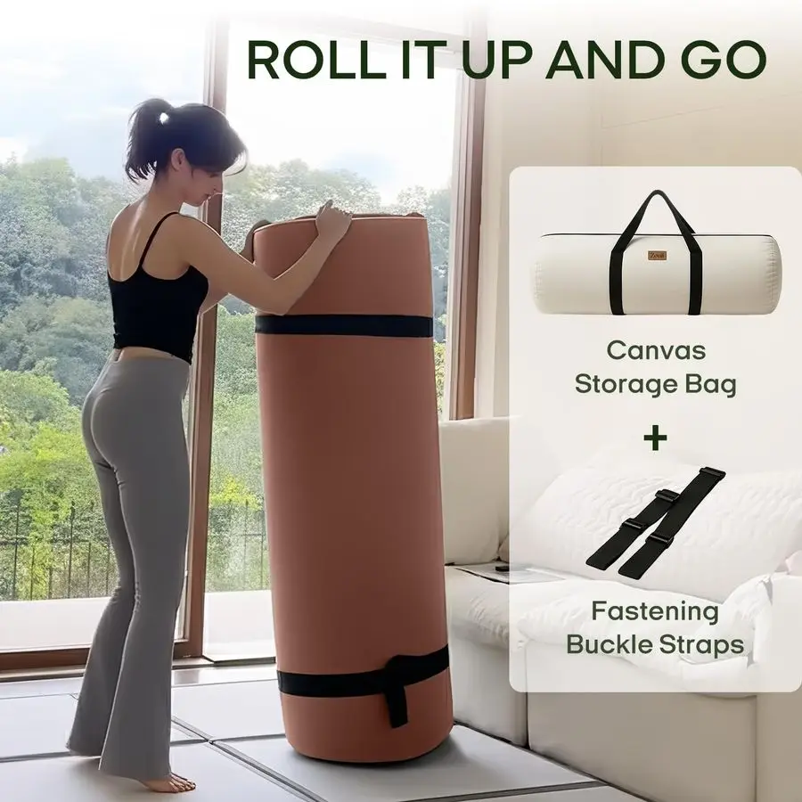 日本の床布団マットレス クイーンサイズ 80x60、綿100%カバー 2.5厚畳マットレス、折りたたみ式スリーピングパッド、ポータブルD