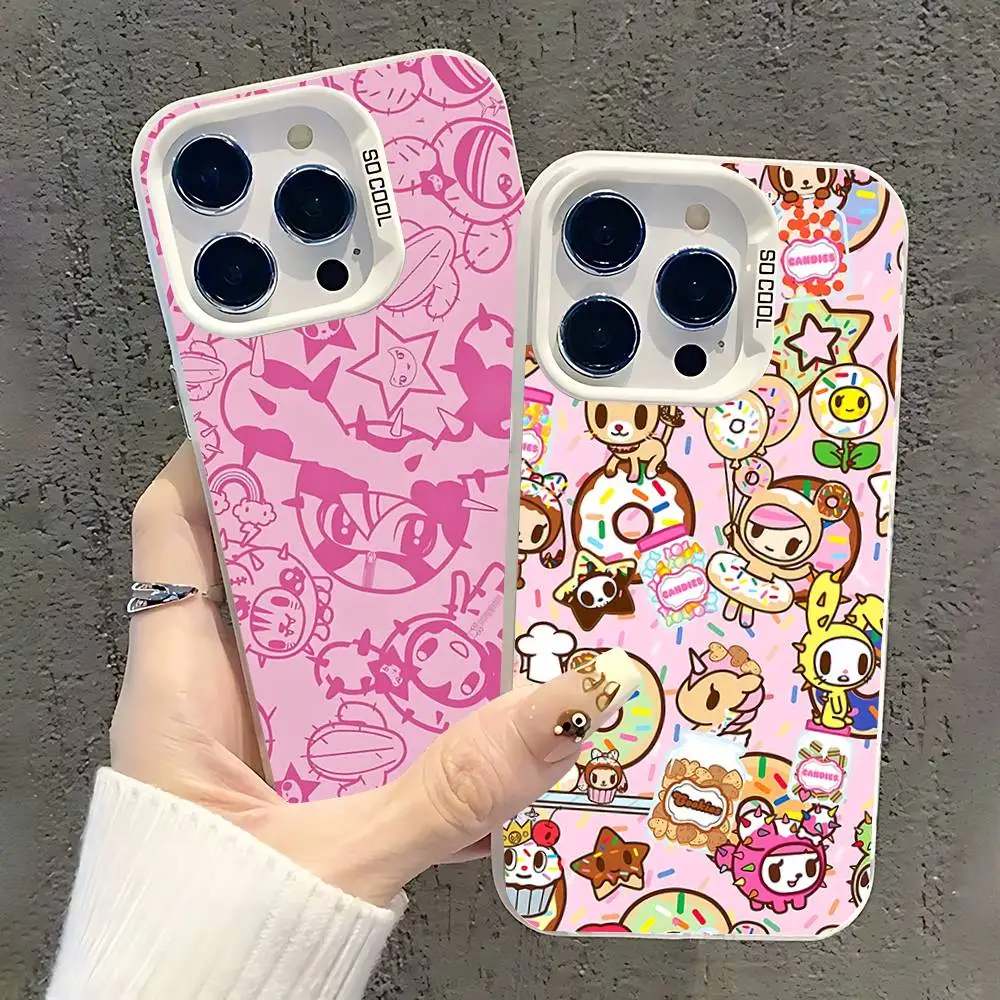 

Japan T-Tokidokis Phone Case For iPhone 17,16,15,14,13,12,11,Pro,XS,Max,Plus,Mini,SE White Candy Matte Shockproof Cover