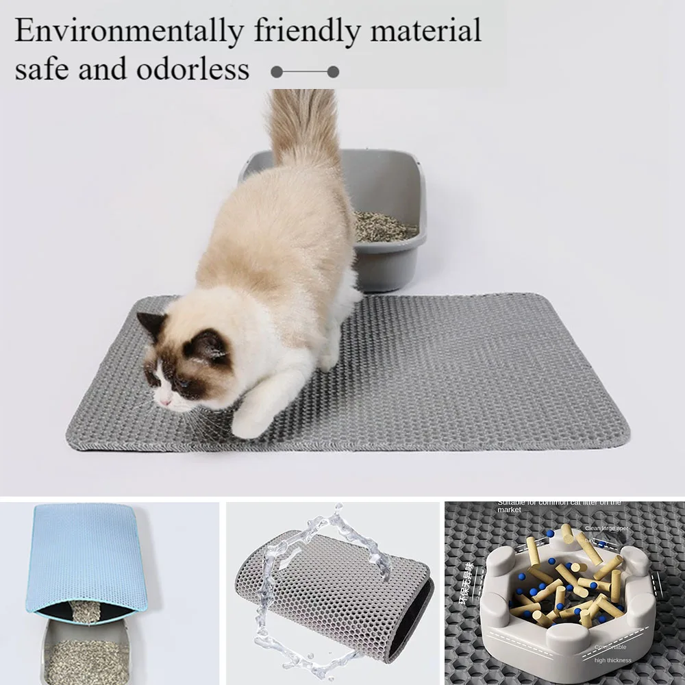 

EVA Double Mat Cat Litter Pad Waterproof Non-slip Sand Basin Filter Kitten Cat Washable Easy Pads Pet Litter Mats That Work