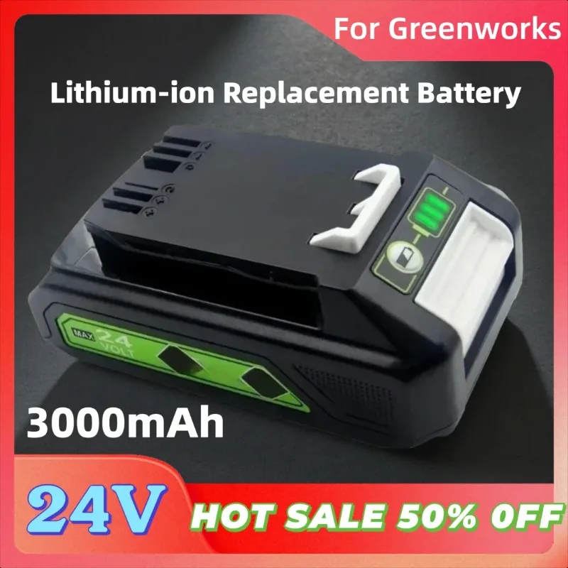 

24V 3000mAh Lithium-ion Replacement Battery for Greenworks 29842 29852 BAG708 29322 21342 G24B2