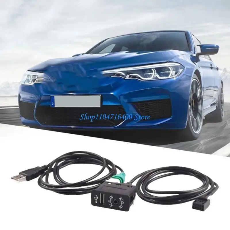 y1gd Adapter for Car Stereo AUX in USB Switch Connector for E46 1999-2006 320ci 320cic 323ci Auto Accessories