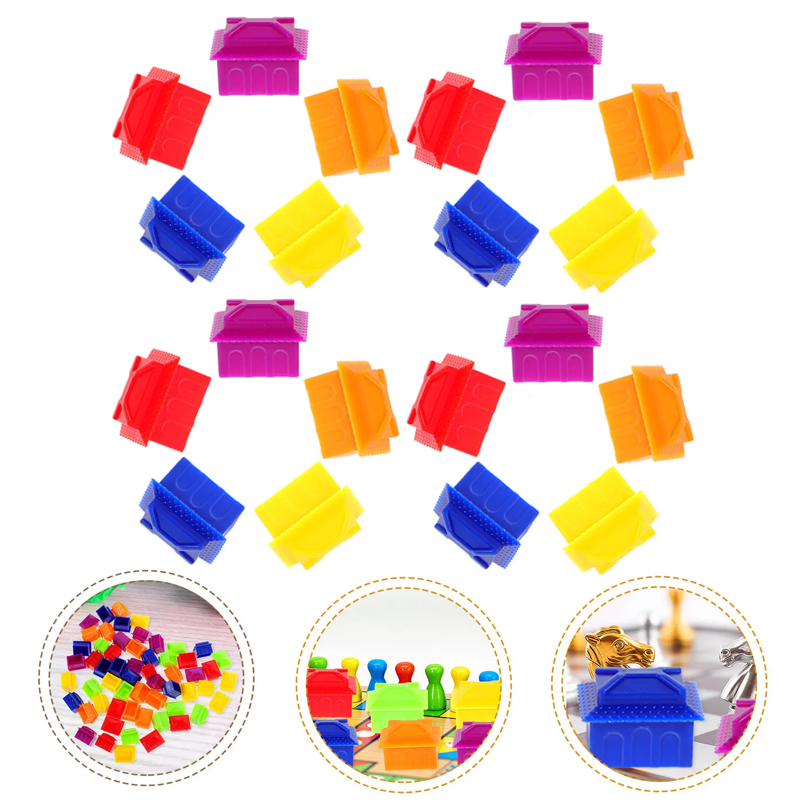 

60 шт. маленьких компактных фишек для настольных игр, гладкие пластиковые жетоны без заусенцев для замены, развивающие, цветные