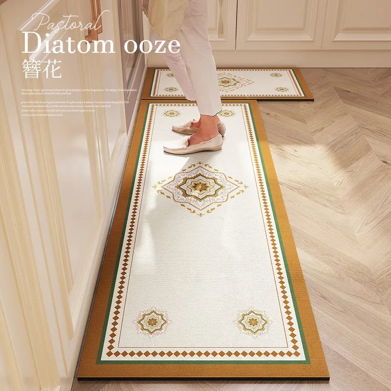 Kitchen Floor Mats Anti Fatigue Printed Kitchen Rugs Non-slip Hallway Long Area Carpets Bedroom Floor Mat Entrance Doormat