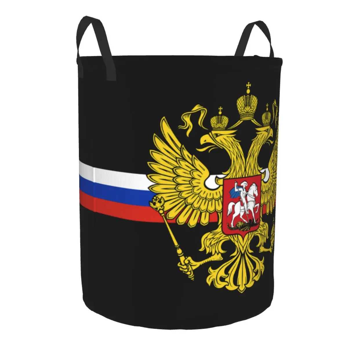 Coat Of Arms Of Russia Laundry Basket Foldable Russian Flag Toy Clothes Hamper Storage Bin for Kids Nursery