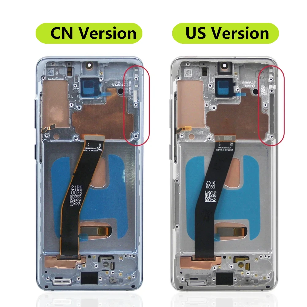 Super AMOLED S20 LCD Display Screen For Samsung Galaxy S20 4G G980 G980F Display Touch Screen Digitizer Assembly S20 5G G981 LCD