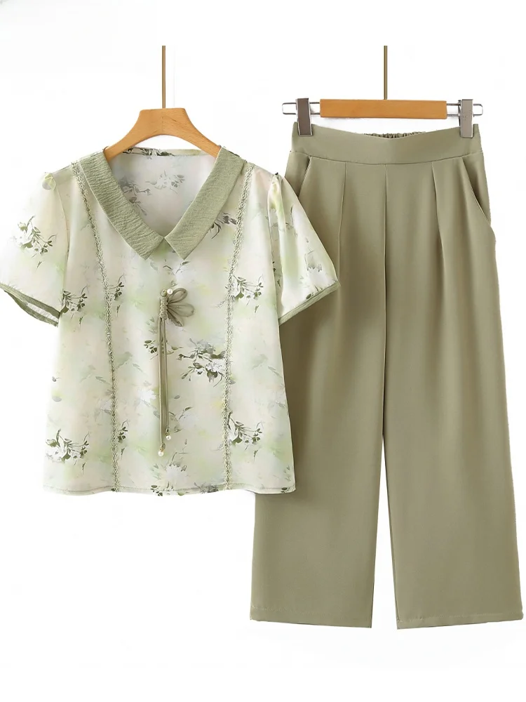 ele-new-chinese-sle-summer-outfit-set-for-middle-aged-women-ice-silk-chiffon-top-and-pants-faionable-and-sli
