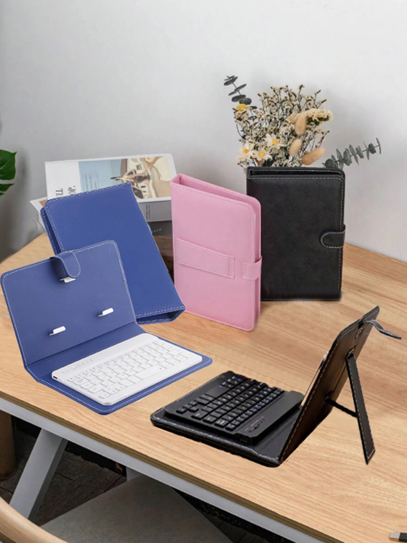 

Desktop PU leather keyboard case accessories with reinforced stand, back to school, school supplies.