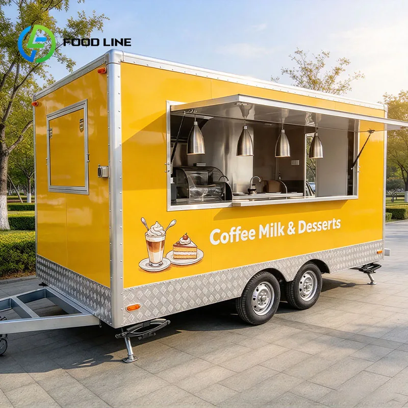 Mobile Food Truck Trailer Food Trailer for Fresh Bagels Breakfast Muffins Croissants and Danish Pastries Customized