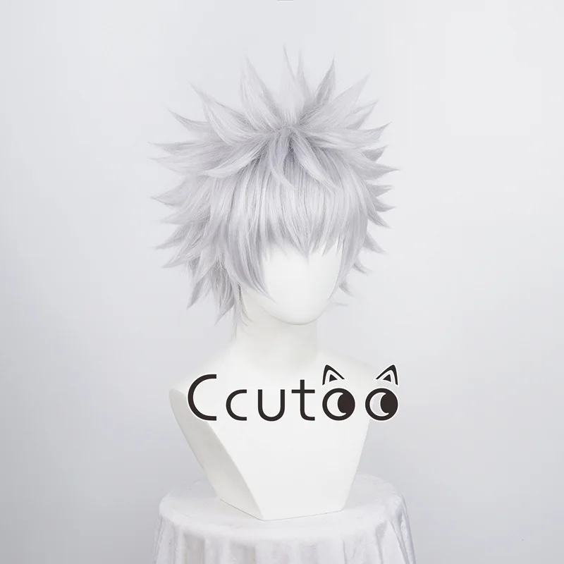 

Парик Killua Zoldyck, короткие серебристо-серые синтетические волосы, костюм для Хэллоуина, парики для косплея, термостойкие