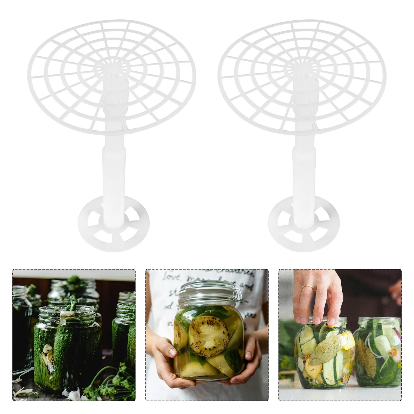 

2Pcs Pickle Press Plate Plastic - Compact Fermenting Weight for Quick Pickling and Fermentation - Mesh Presser for Vegetables