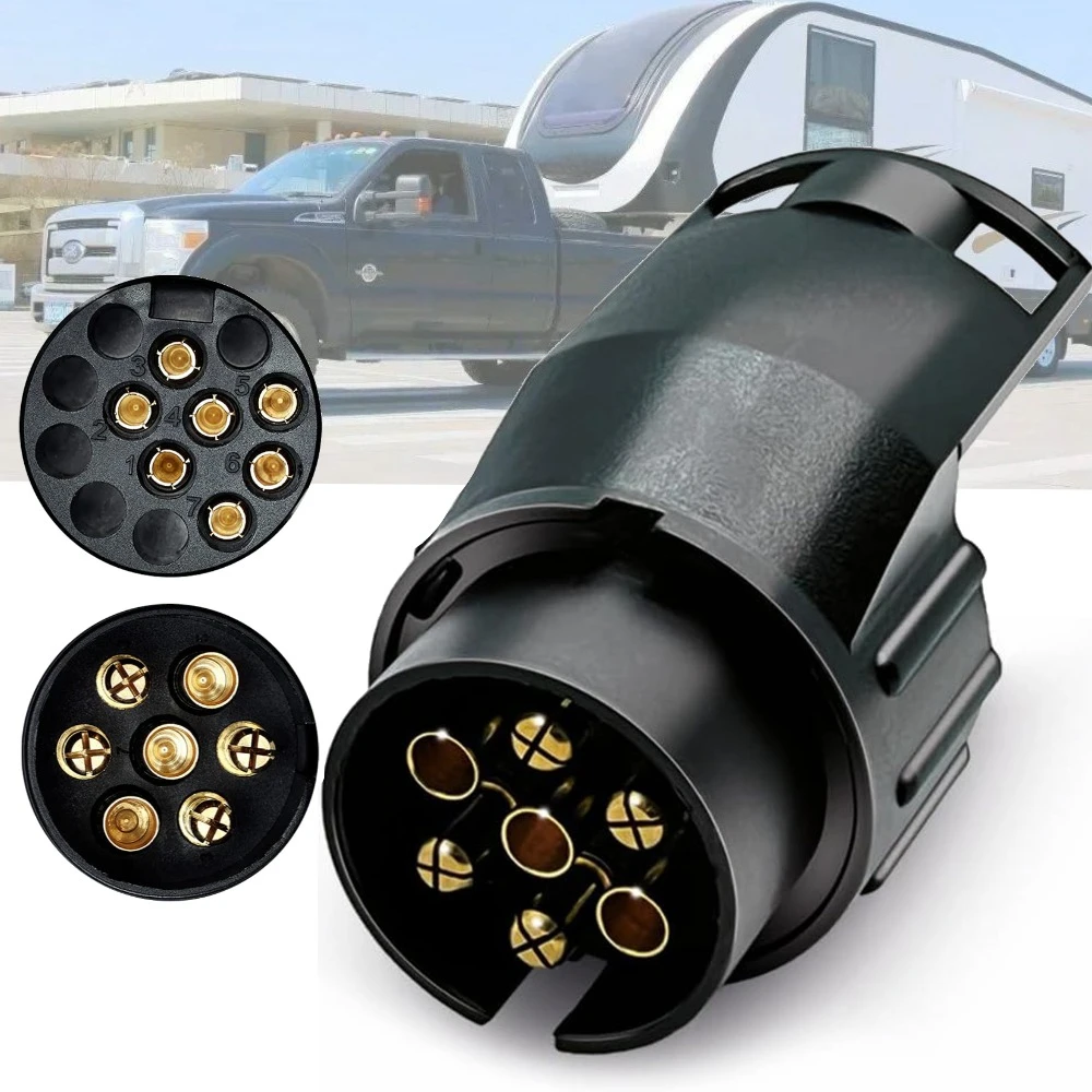 Adaptador enchufe 7 pines a 13 pines impermeable 12V remolque conector - imagen 3