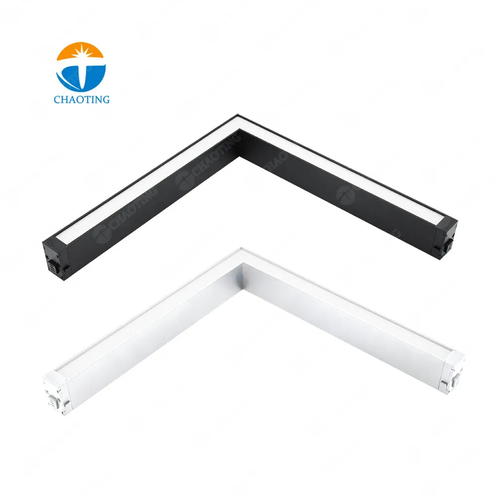 Modern LED Tracklight L Type Right Angle Magnet Floodlight Surface Recessed Ceil Pendant Rail Lighting Aluminum Magnetic Track