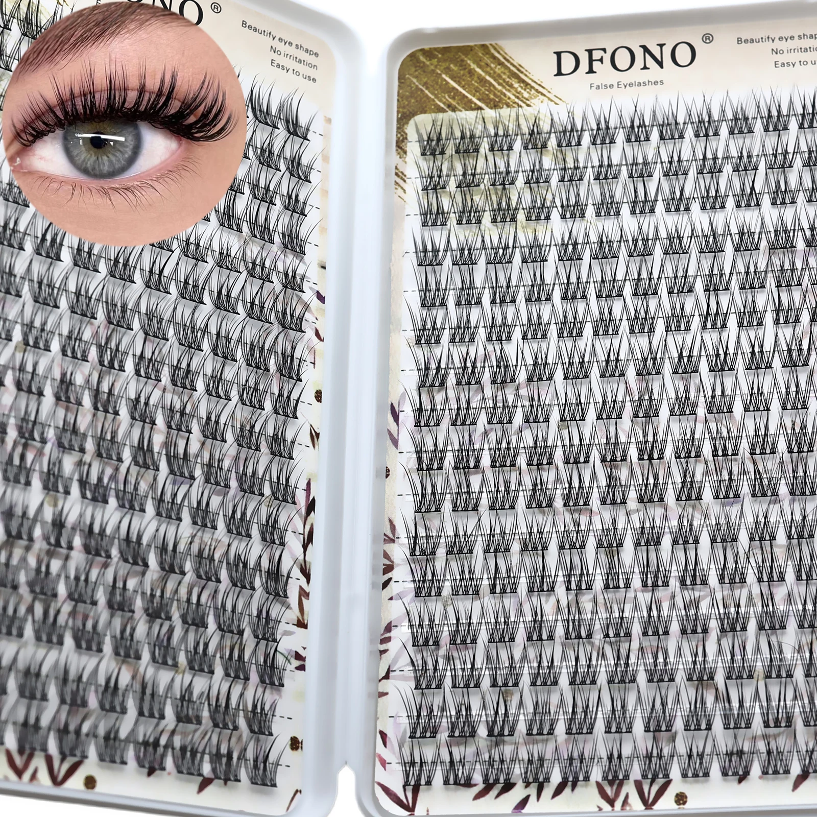 Natural Wispy Fish Tail Lash Book C Curl Fishtail Lash Clusters Individual Lashes DIY Eyelash Extensions Large Capacity