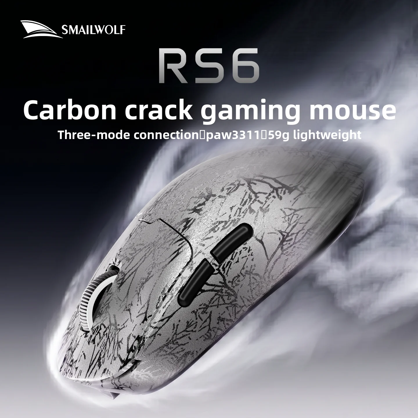 Custom SimaiLang RS6 PAW3311 Gaming Mouse, Wireless BT 2.4G USB-C 3-Mode, Universal for Laptop & Office Work