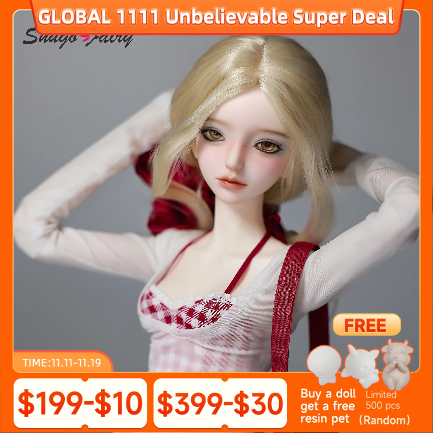 

Кукла BJD 1/4 LsLa B Уличная одежда Повседневная одежда в стиле OOTD Элегантная коллекционная художественная кукла Полный комплект одежды Парик Обувь Фигурка из смолы Shugafairy