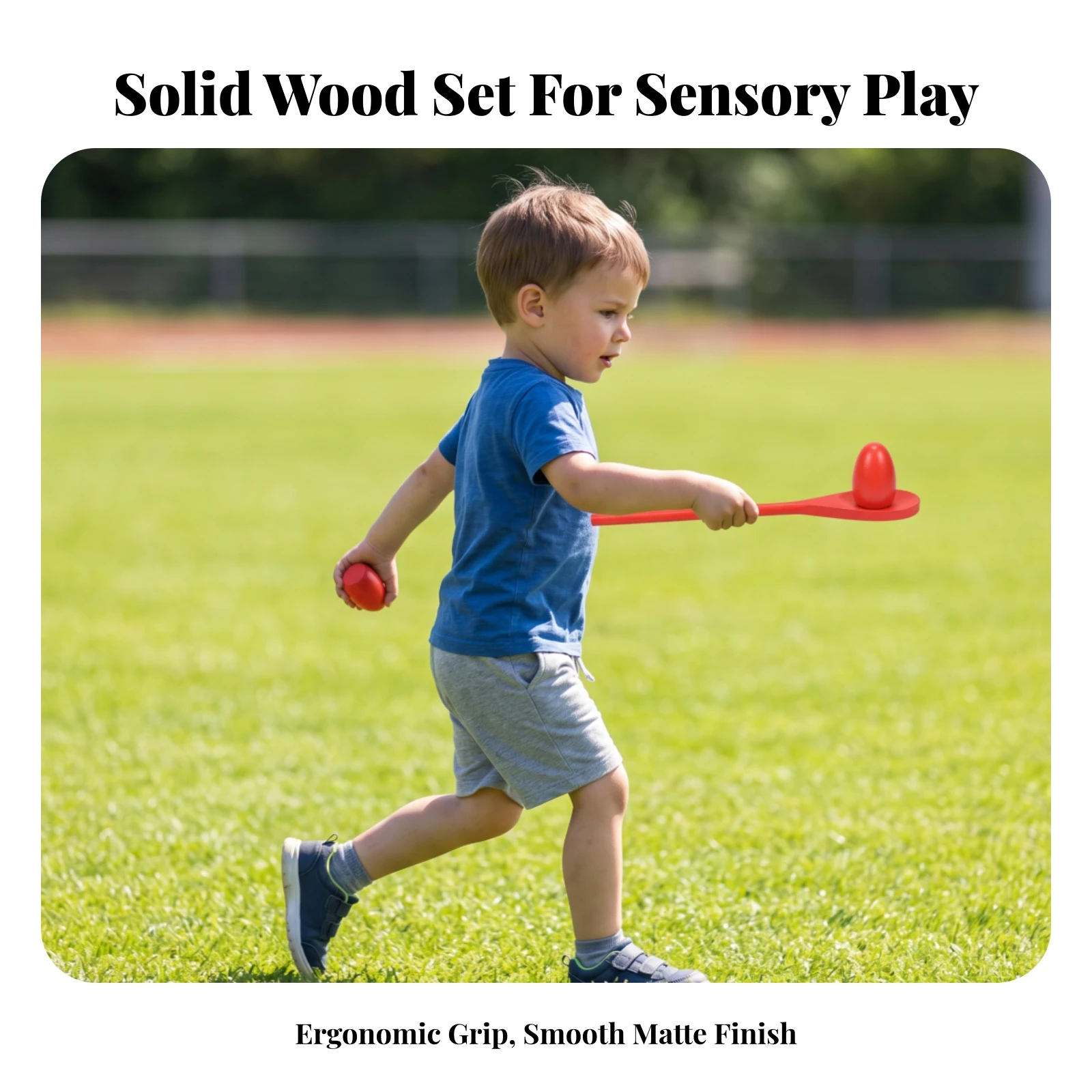 Egg and Spoon Race Game Set Educational Egg and Spoon Race Set Wooden Balance Toy with Spoons Family Smooth for Children