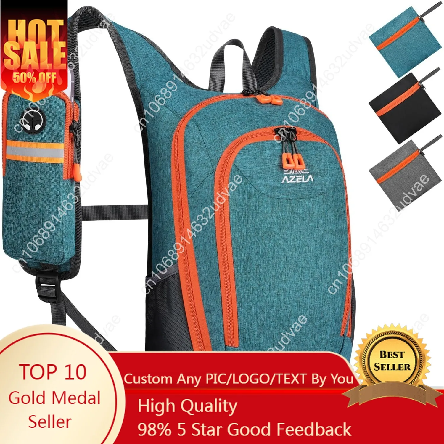 Esup 15L Small Hiking Backpack Foldable Lightweight Travel Day Pack Packable Camping Backpack for Women Men (Green)