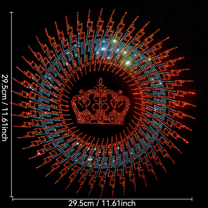 

High-quality hot diamond crown patterns are ironed on T-shirt and denim clothing accessories
