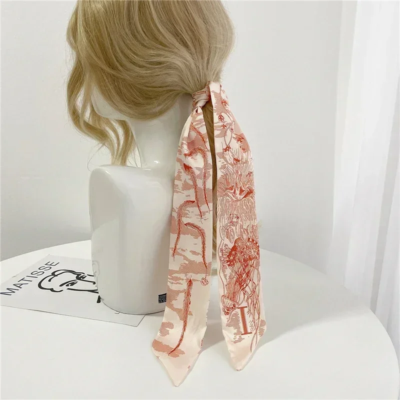 Popular Letter Print Long Scarf for Women Hair Scarf Hair Accessories Women\'s Scarf Платок На Голову