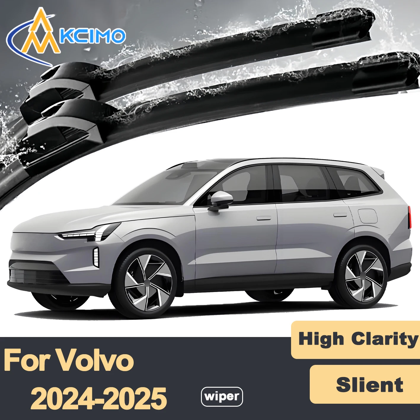 

Premium Rubber Durable Silent Windshield Wiper Blades 2pcs for Volvo EX90 2024-2025 Front Wiper Blades Set