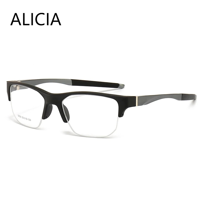 ALICIA Man Large Size Cycling Glasses Half Frame Eyewear Aluminum Magnesium SquareOptical Prescription Frames