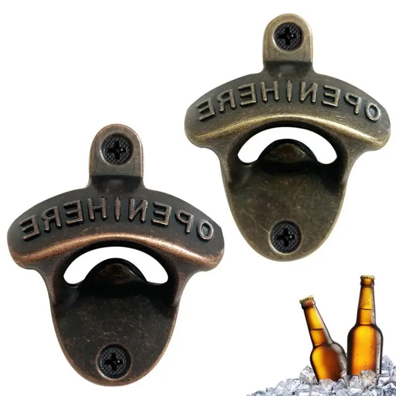 Premium Zinc Alloy Retro Wall Mounted Beer Bottle Opener Sturdy Non Deform for Bar Kitchen Birthday Gift Party Use