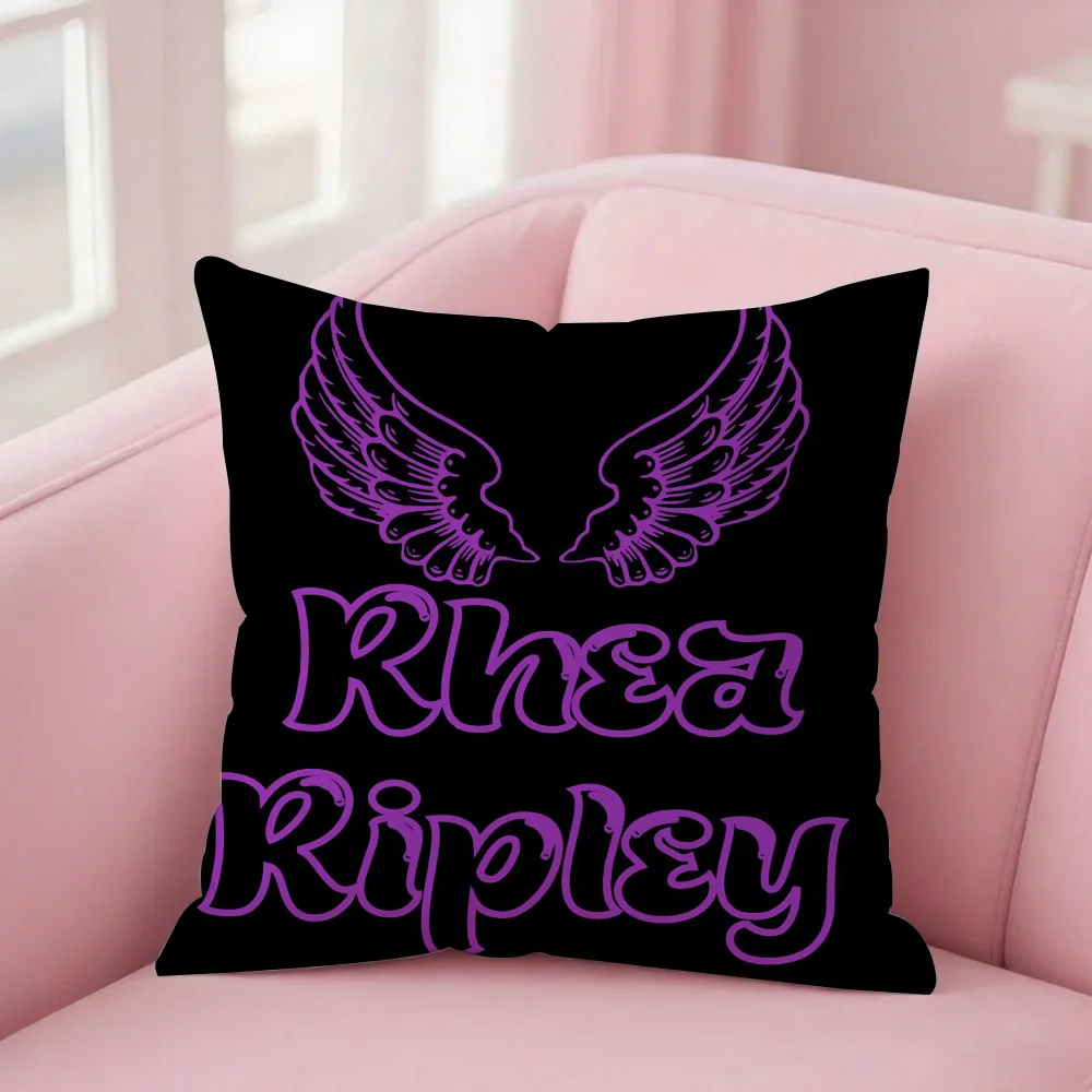R-Rhea R-Ripley Pillow Case Square Double-Sided Printing Short Plush Sofa Cushion Cover Bedroom Bedside Pillow