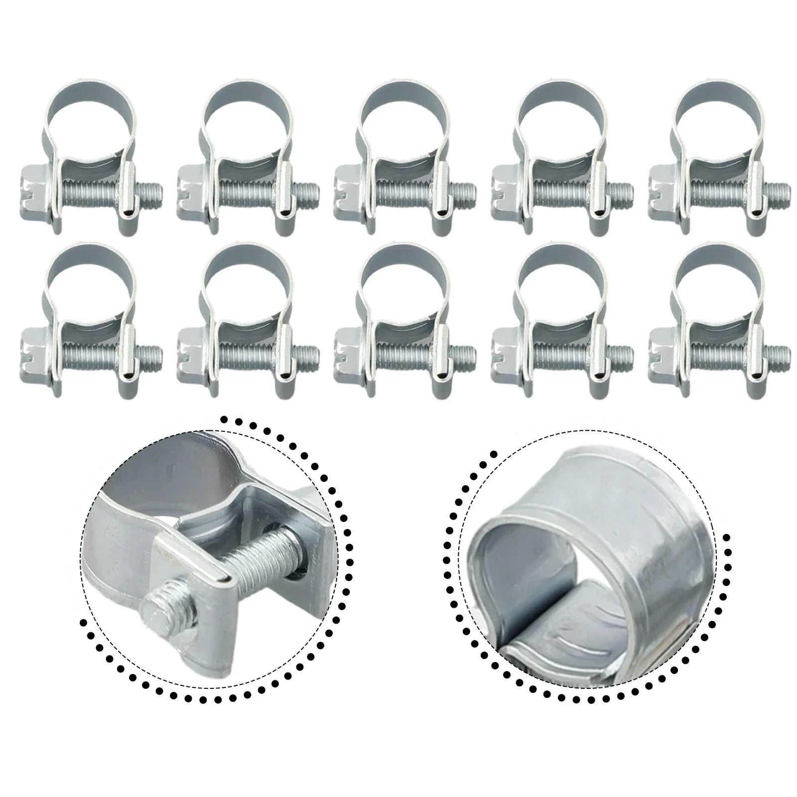 10 pz clip per tubi flessibili di alta qualità in acciaio al carbonio 7-9mm / 9-11mm dado e bullone fascette per tubi del carburante tubo della benzina aria diesel piccola morsetto