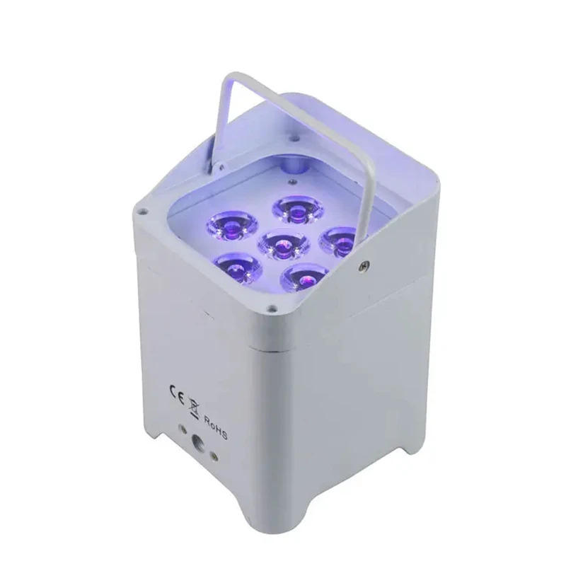 

8pcs LED wireless par 6x18w dmx 6in1 rgbwa uv rechargeable battery powered led par stage wedding light