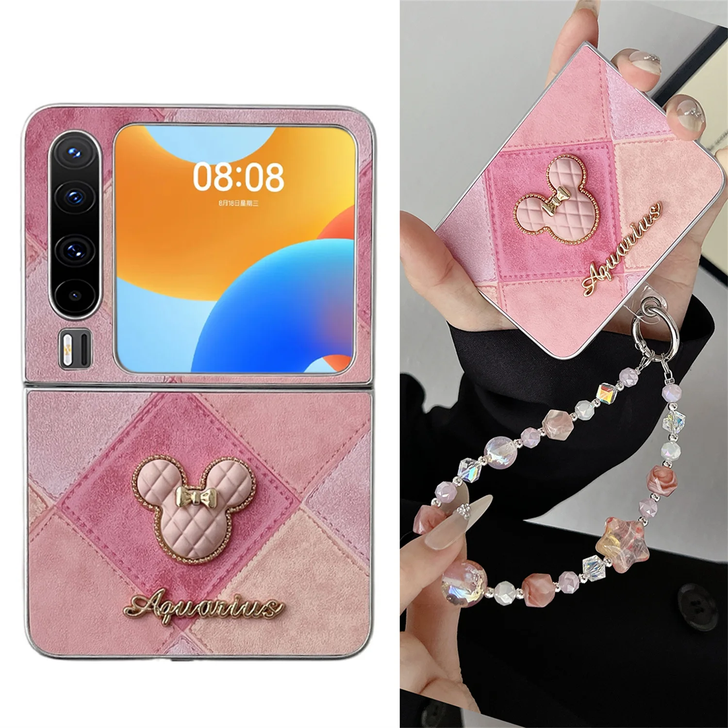 

For Huawei Pura X Case Fashion Leather Skin Cute Mouse Pattern Phone Shockproof Protector Mobile Phone Cover