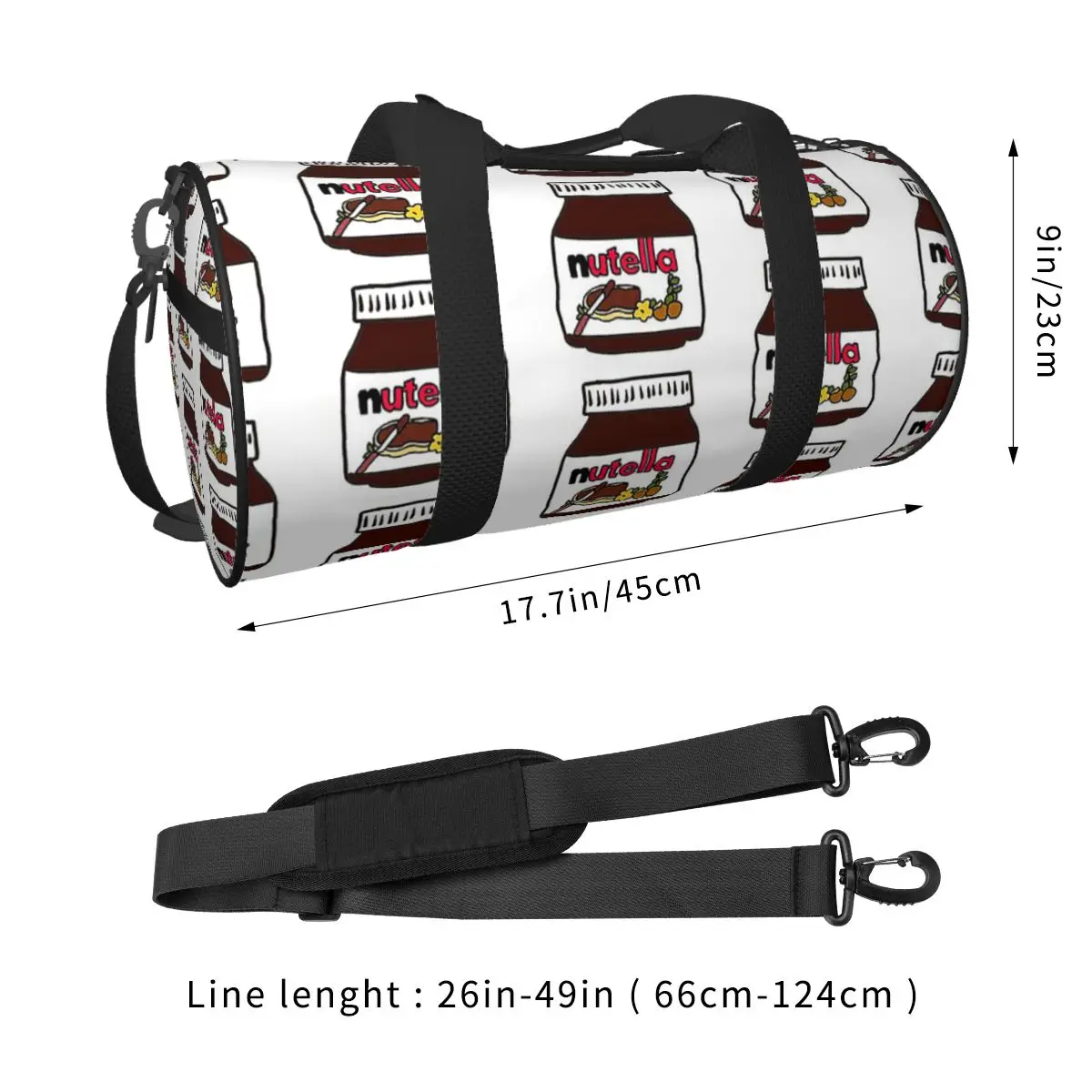 Nutella Large Duffle Gym Bag Multi-Functional Duffle Travel Bags Handbags Fitness bag
